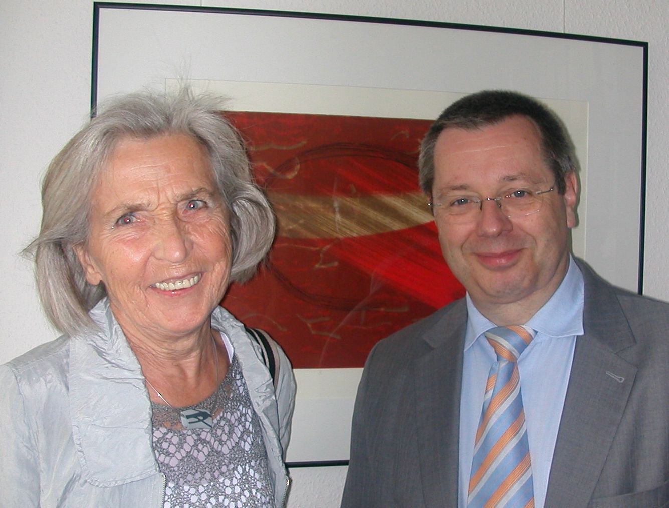 Margit Gloger und Stephan Eisel ber der Ausstellungserffung im Wahlkreisbro